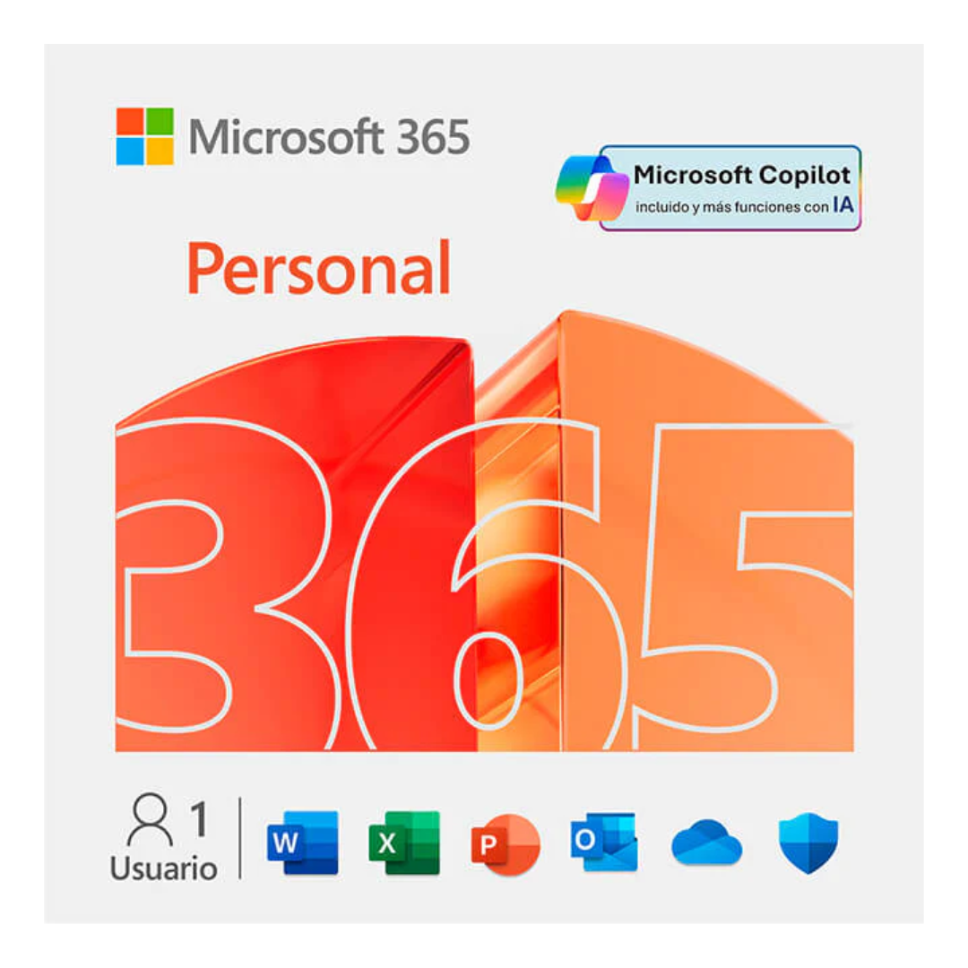 Microsoft Office 365 Personal – 12 meses, 1 utilizador, produtividade potenciada por IA