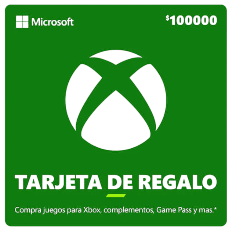 Carte-cadeau Xbox 100.000 COP – Jeux, abonnements et divertissement