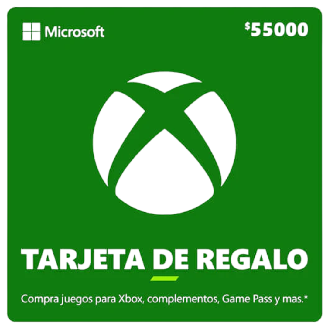 Xbox ギフトカード 55.000 COP - ゲーム、追加コンテンツ、エンターテインメント