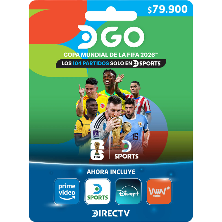 Carte DIRECTV GO 79.900 – TV en direct, sports, films et séries à la demande