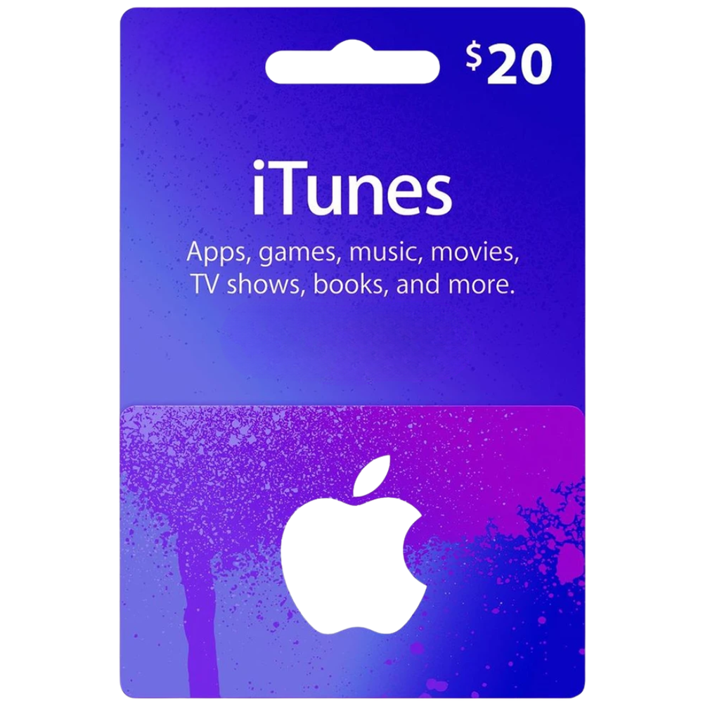 iTunesギフトカード 20 USD - アプリ、音楽などに使えるAppleの即時クレジット、米国コード