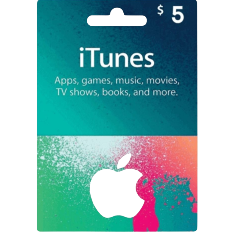 iTunesギフトカード 5 USD - アプリ、音楽などに使えるAppleの即時クレジット、米国コード