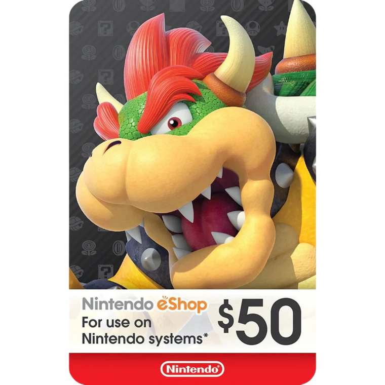 Carte cadeau Nintendo États-Unis 50 $ – Crédit instantané pour les jeux, les DLC et les abonnements